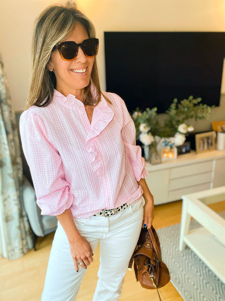 Lottie Gingham Shirt Pink