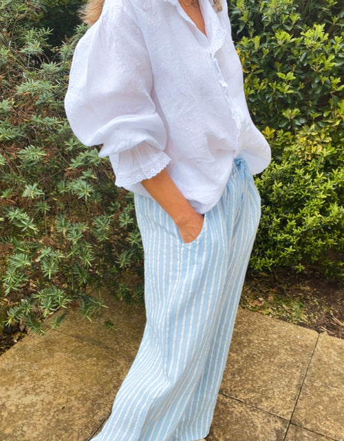 Load image into Gallery viewer, Nellie Trousers - blue stripe
