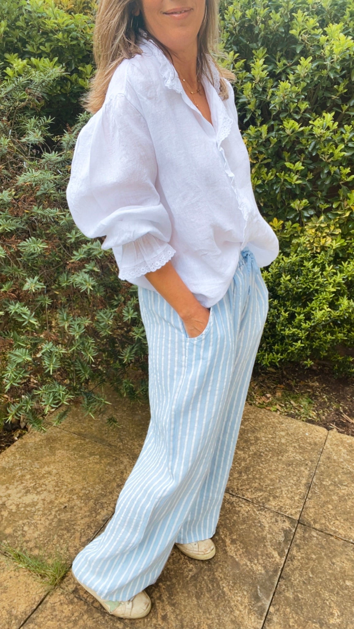 Nellie Trousers - blue stripe