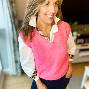 Pink V-Neck Tank Top