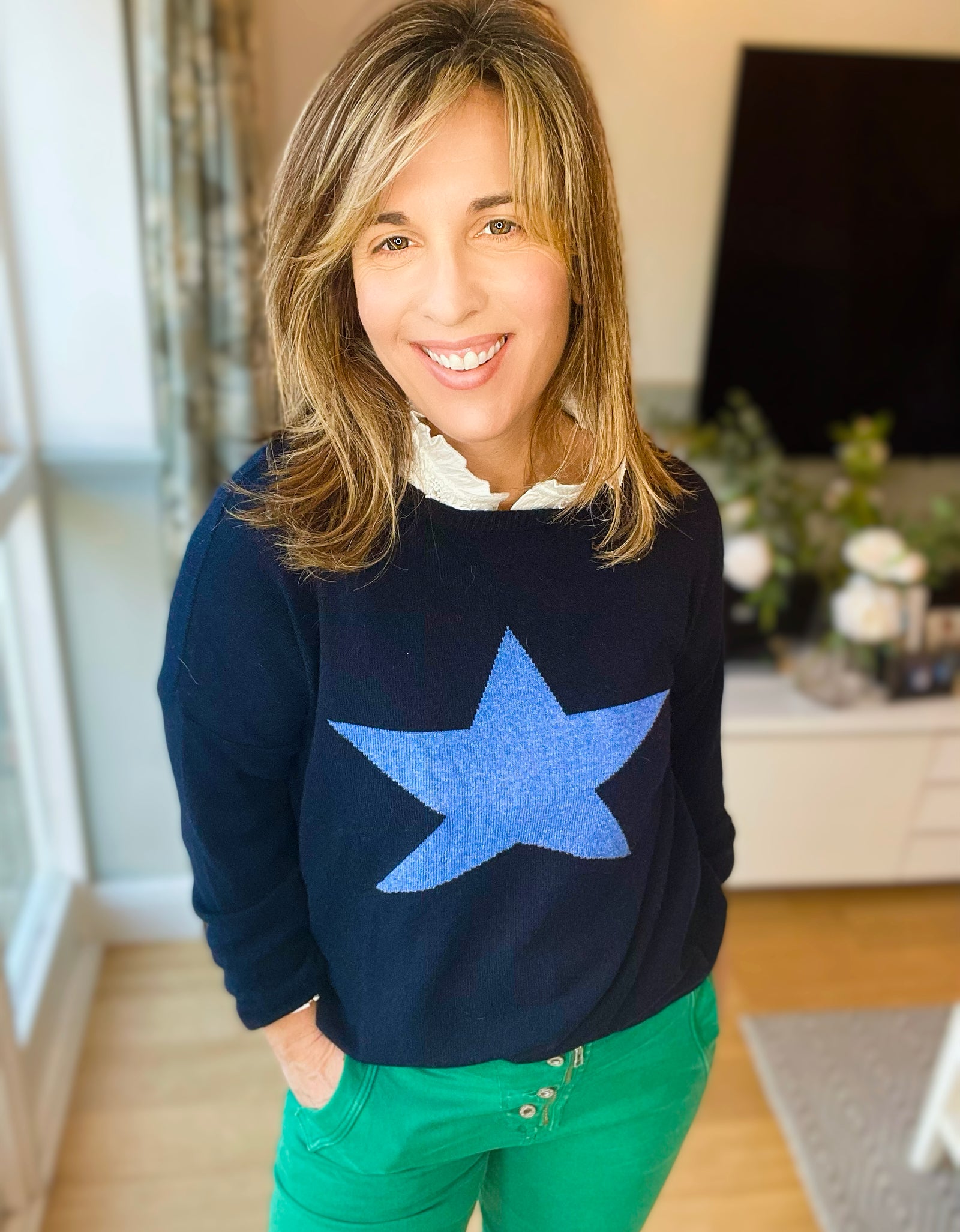 Navy With Blue Star Jumper