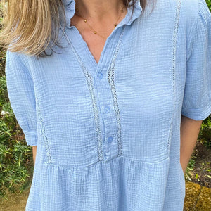 Waffle Dress - powder blue