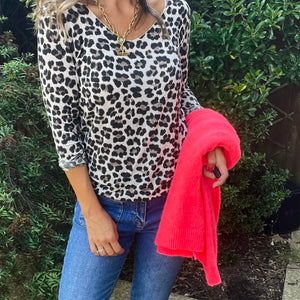 Leopard Print Top - natural