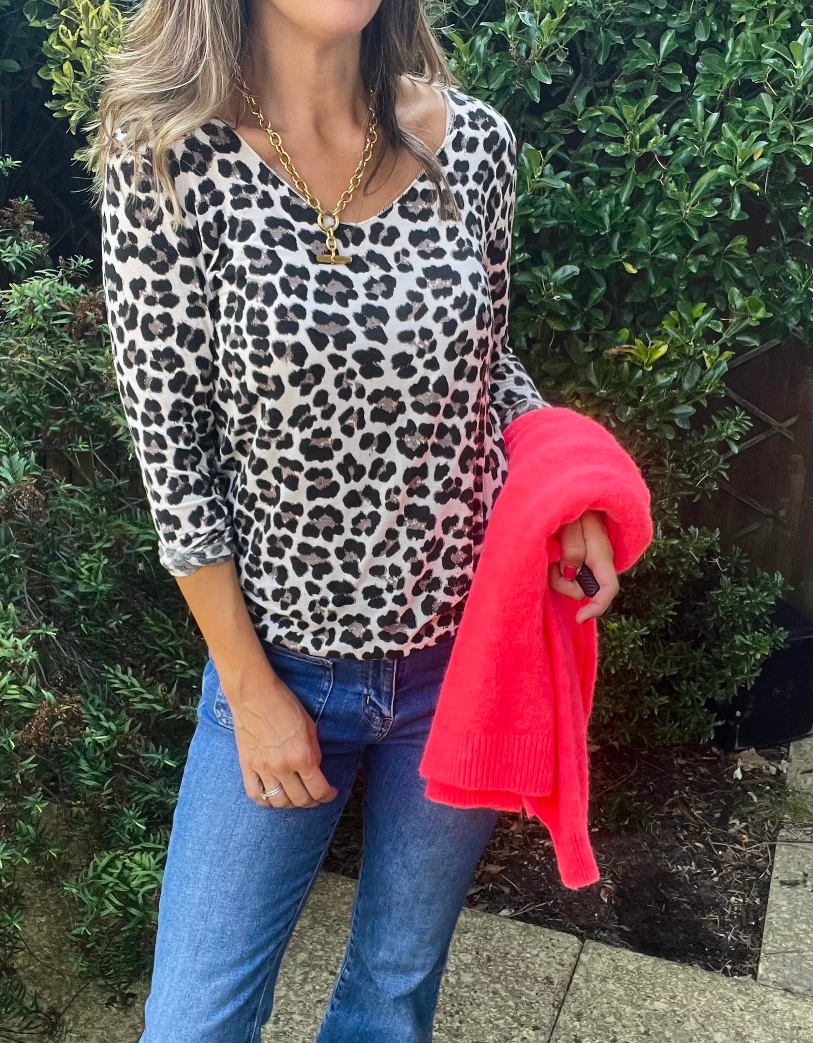 Leopard Print Top - natural