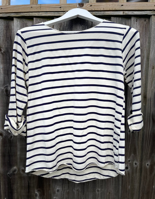 Load image into Gallery viewer, Navy Breton Top

