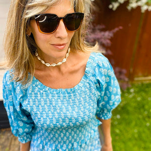 Mona Smock Top - Vintage Blue