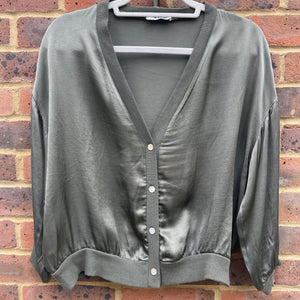 Khaki Silky Cardi Top