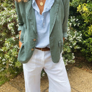 Linen Blazer - khaki
