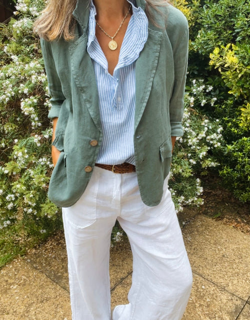 Load image into Gallery viewer, Linen Blazer - khaki
