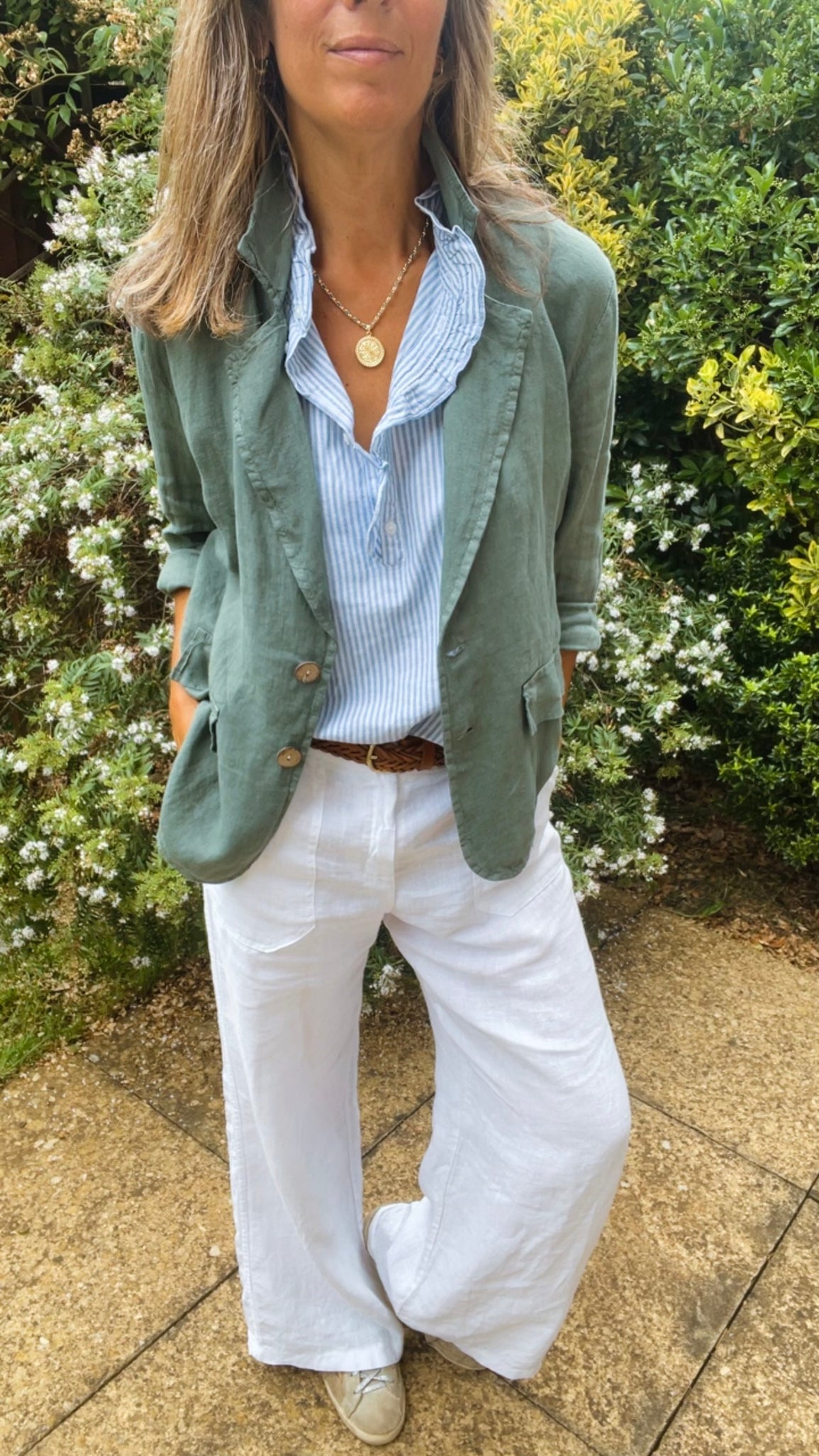 Linen Blazer - khaki