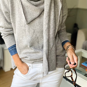 The Wrap Jumper - taupe