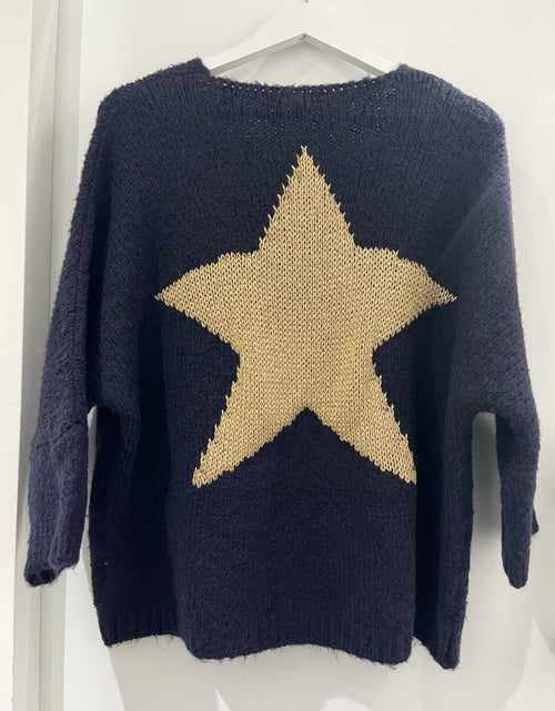 Load image into Gallery viewer, Navy Gold Star Jumper
