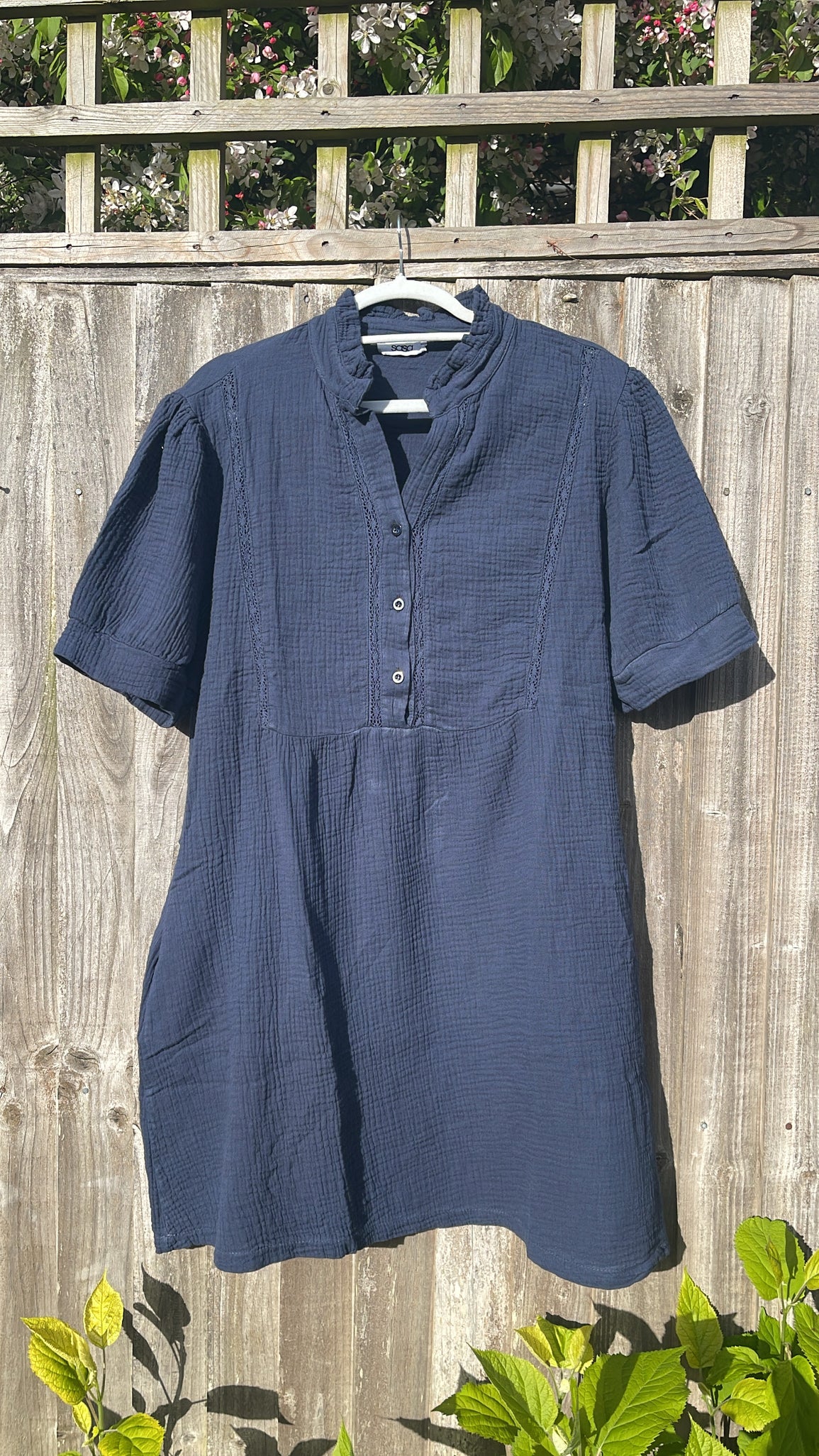 Waffle Dress - navy