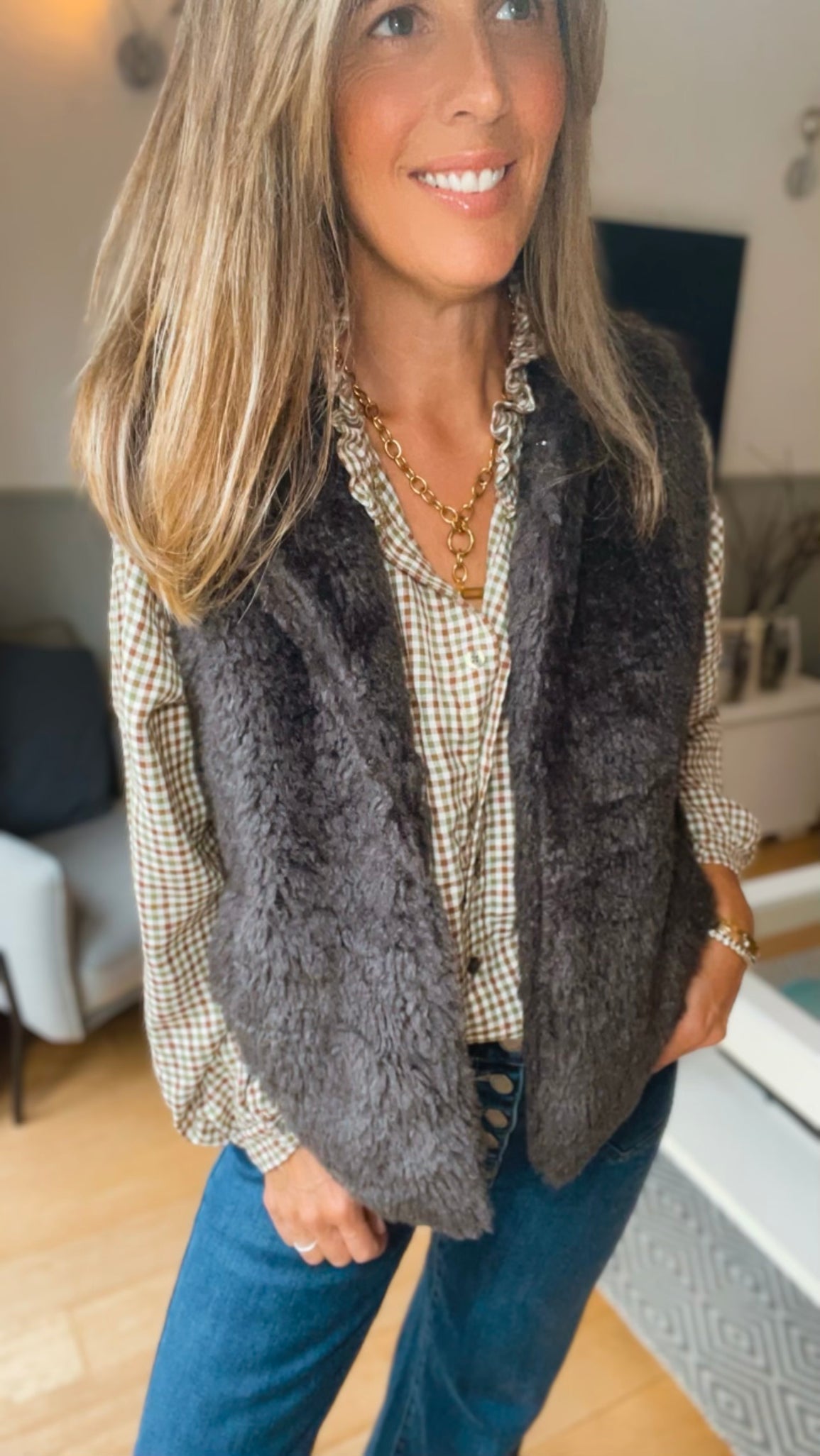 Faux Fur Gilet - mole