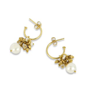 Hollie Pearl Hoop Earrings
