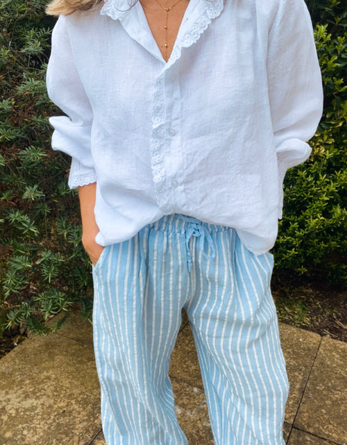 Load image into Gallery viewer, Nellie Trousers - blue stripe
