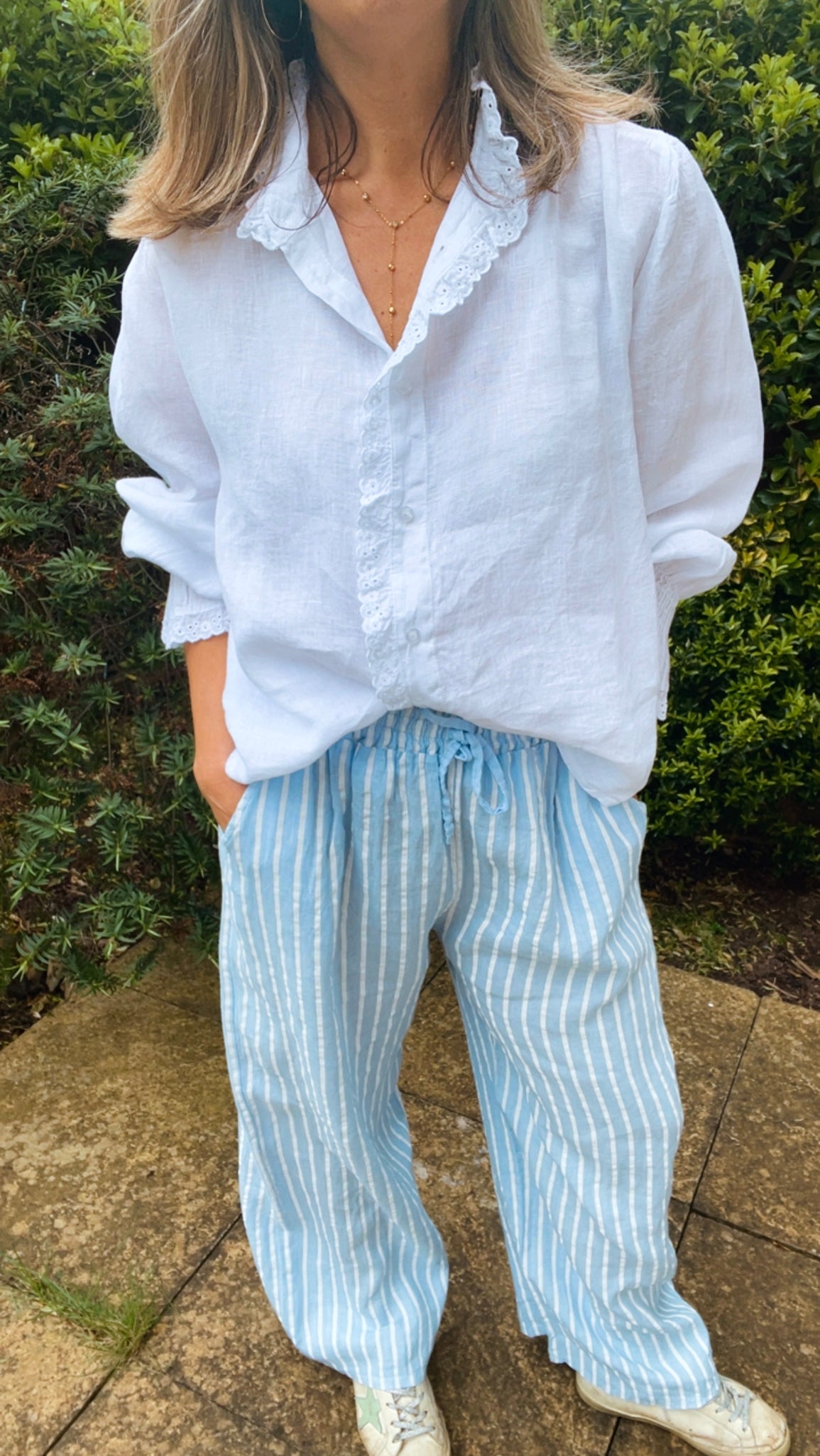 Nellie Trousers - blue stripe