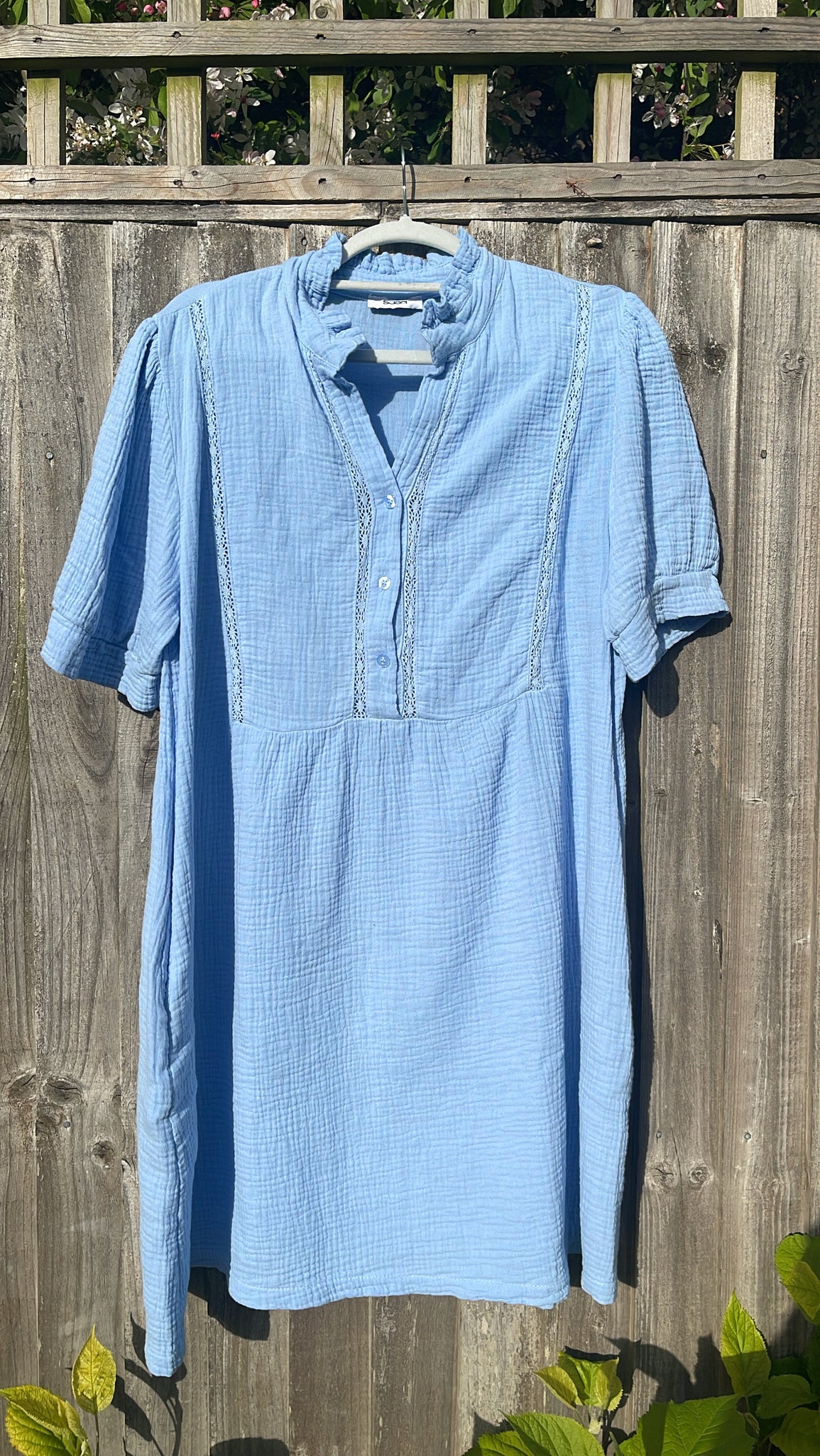 Waffle Dress - powder blue