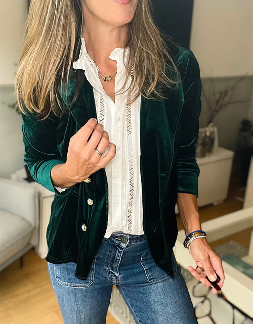 Load image into Gallery viewer, Green Suede Blazer
