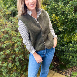 Khaki Teddy Gilet