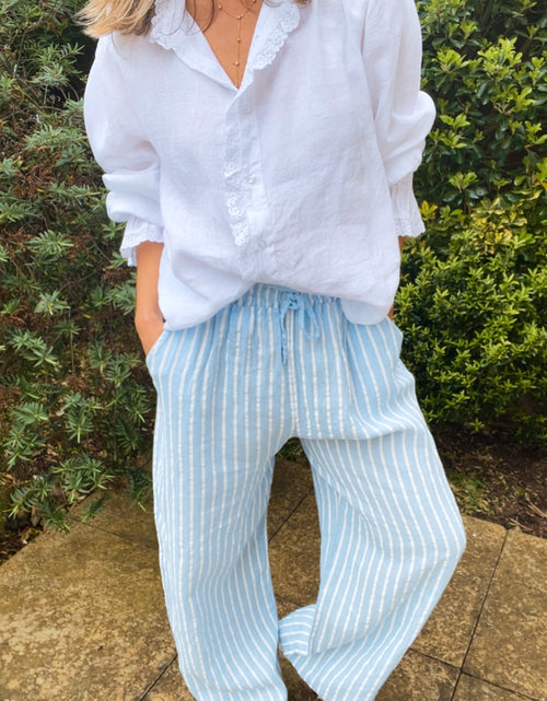 Load image into Gallery viewer, Nellie Trousers - blue stripe
