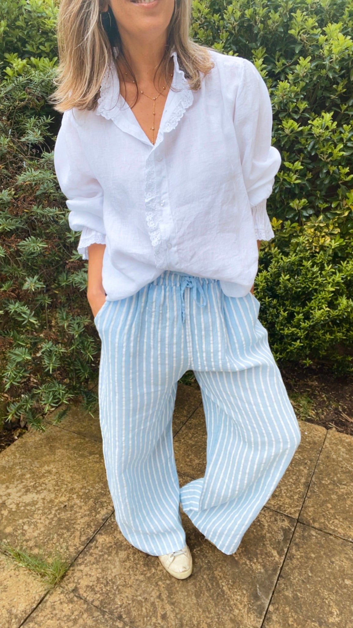 Nellie Trousers - blue stripe