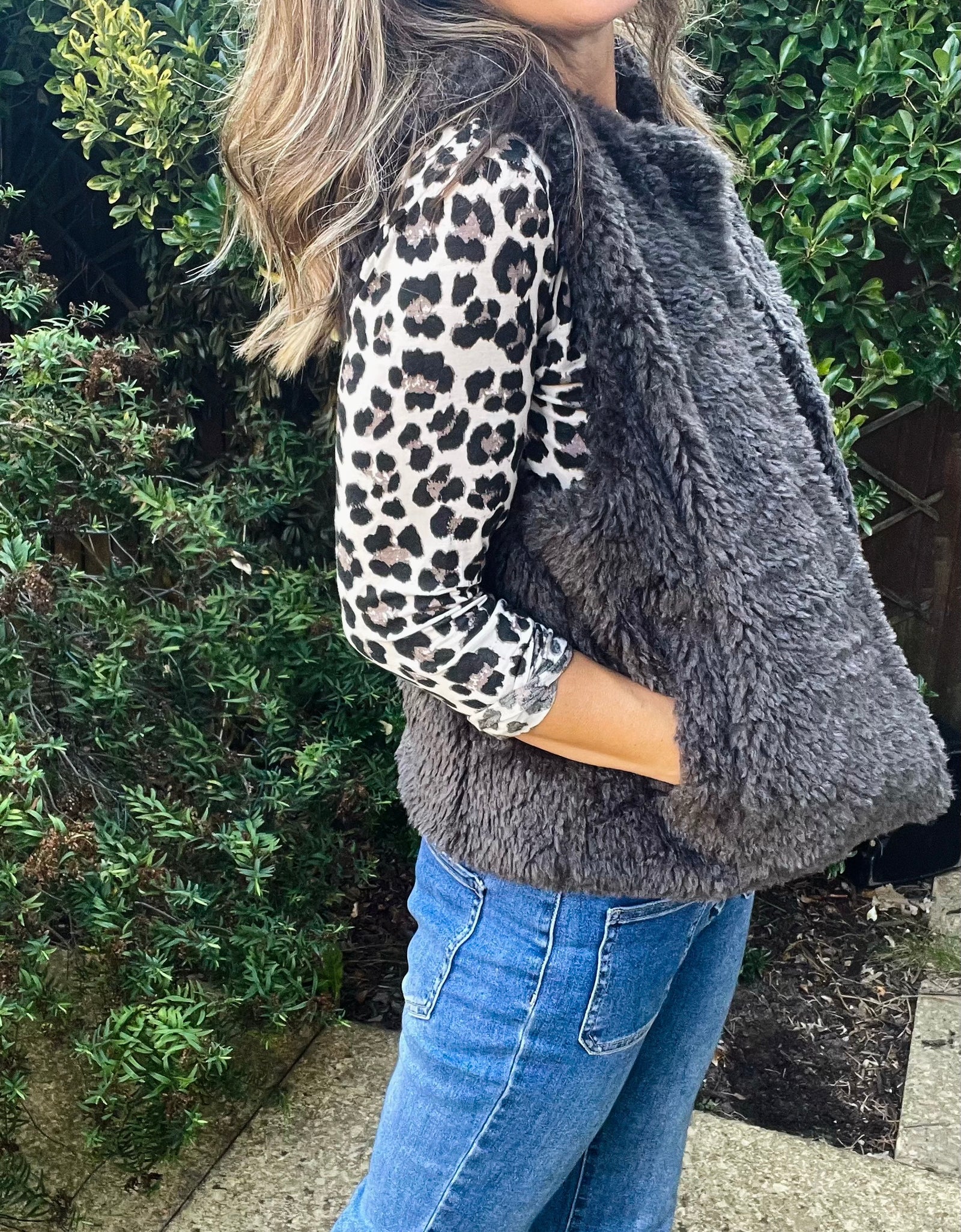 Leopard Print Top - natural