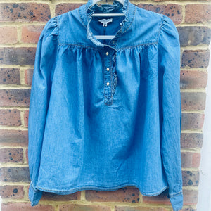 Ruffle Denim Shirt