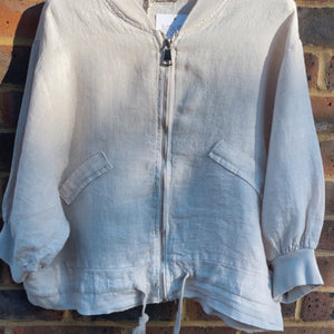 Linen Bomber Jacket - stone