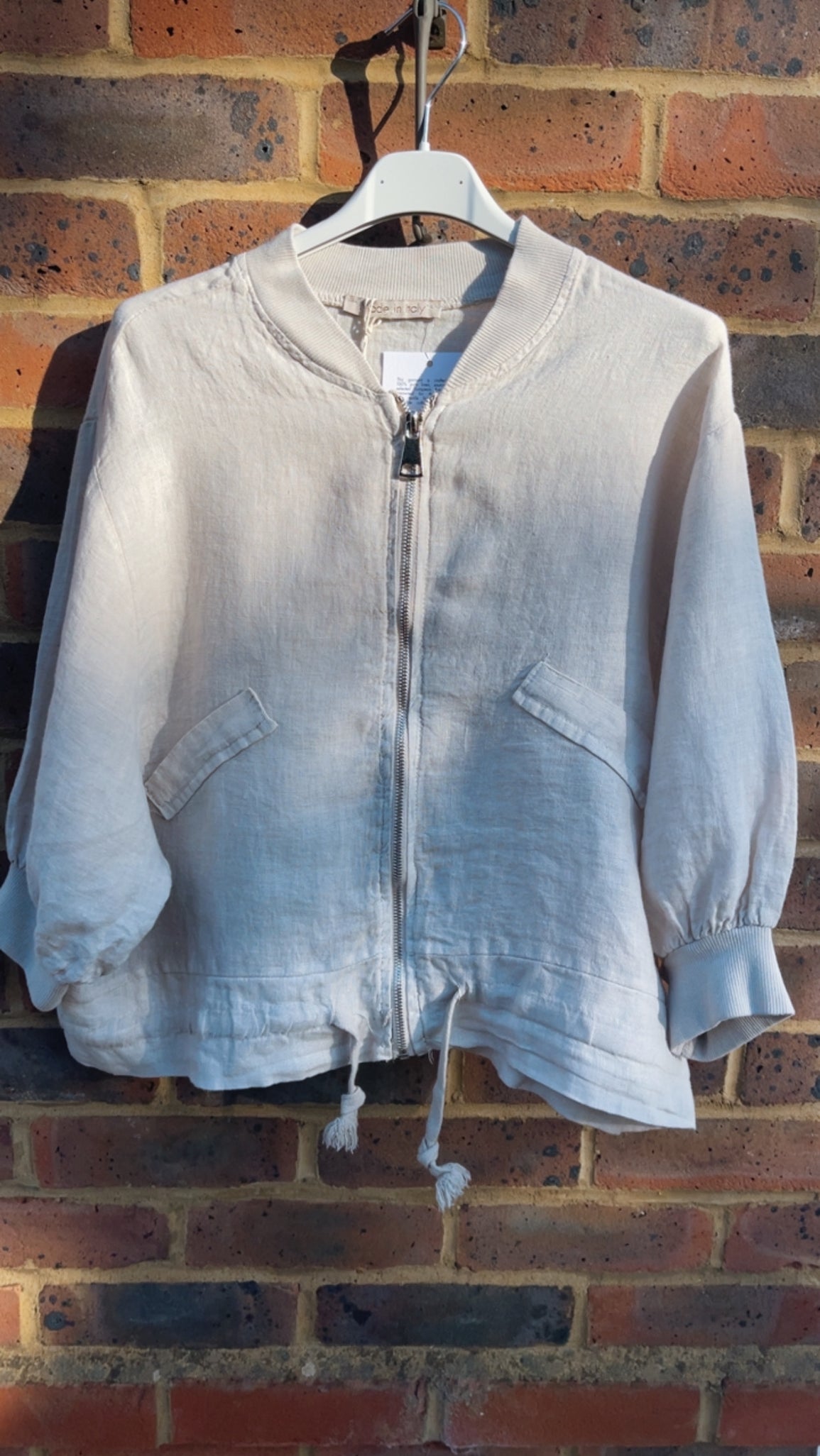 Linen Bomber Jacket - stone