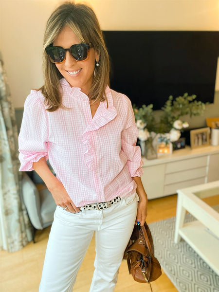 Lottie Gingham Shirt Pink