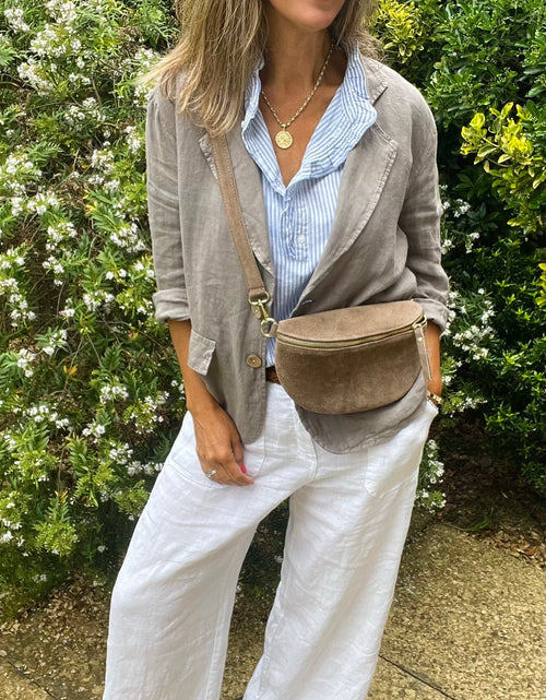 Load image into Gallery viewer, Linen Blazer - mocha
