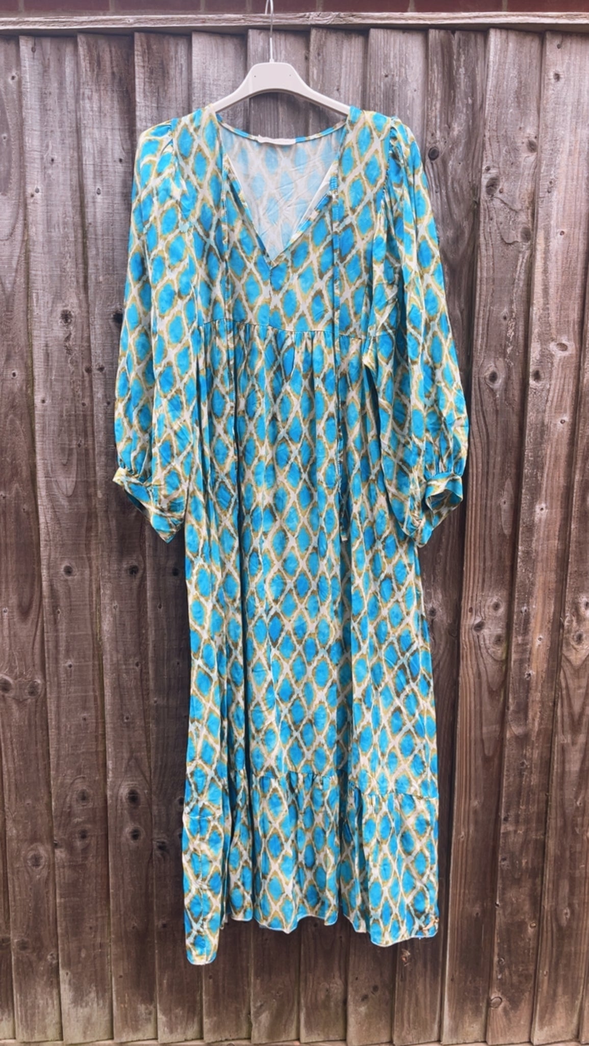 Indigo Dress - blue & yellow