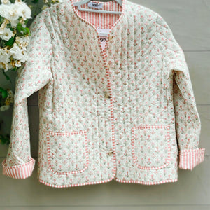 Floral Quilted Jacket - pink