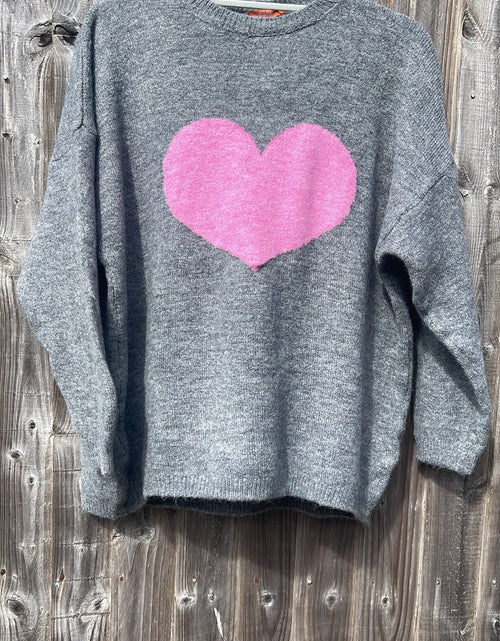 Load image into Gallery viewer, Love Jumper - grey/pink
