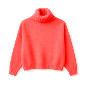 Daisy Roll-neck - neon coral