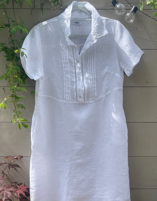 Load image into Gallery viewer, Linen Shirt Dress - white
