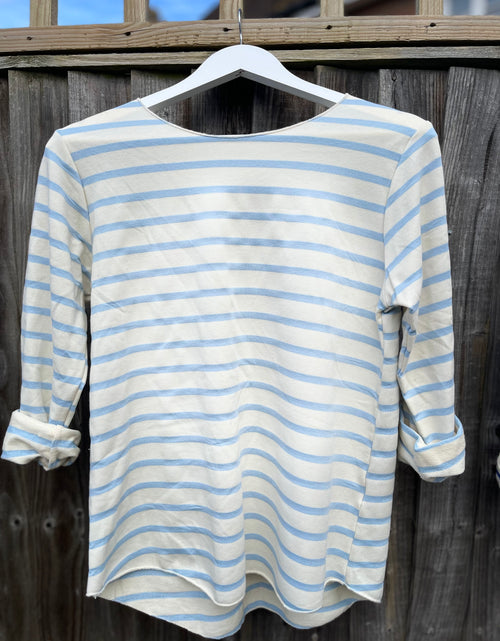 Load image into Gallery viewer, Pale Blue Breton Top
