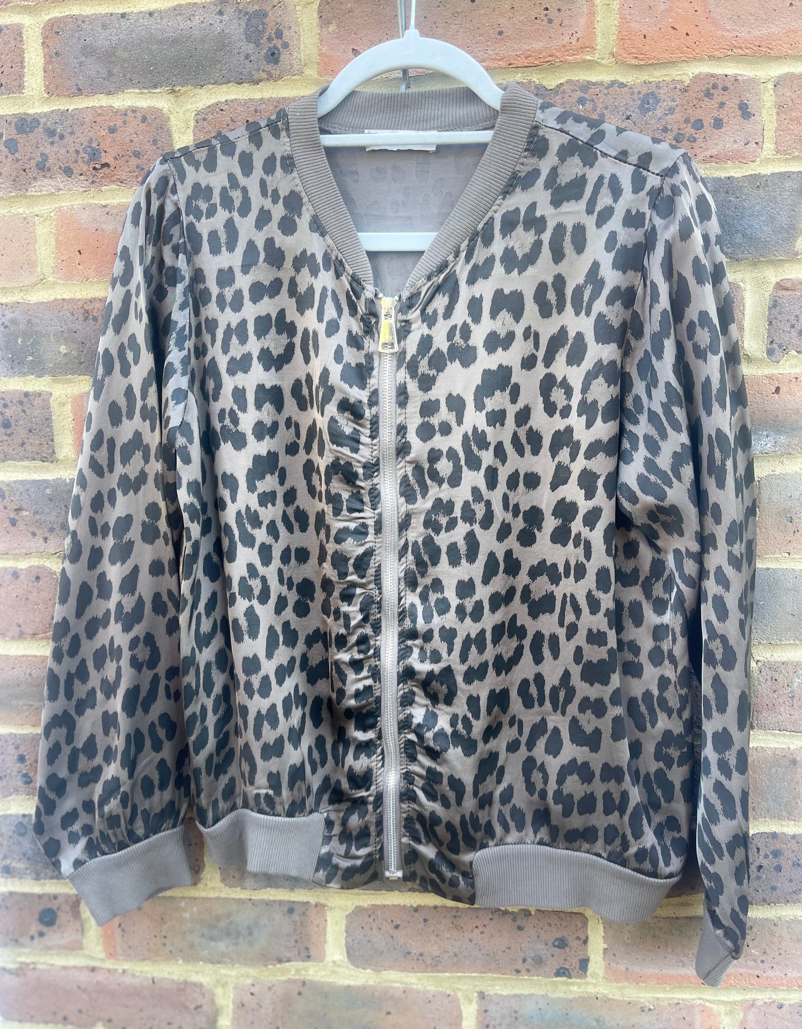 Mocha Leopard Silky Bomber