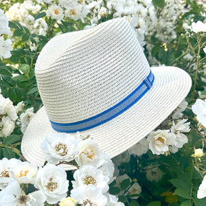 Summer Fedora with blue Lurex band