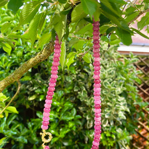 Pinkish Purple Beaded Pearl Necklace