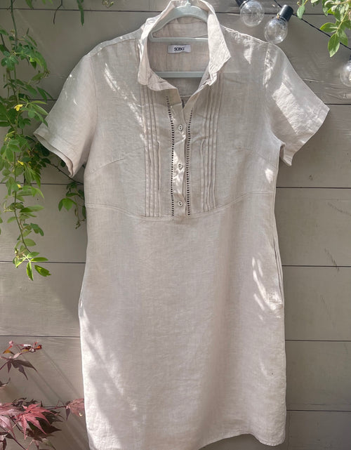 Load image into Gallery viewer, Linen Shirt Dress - beige
