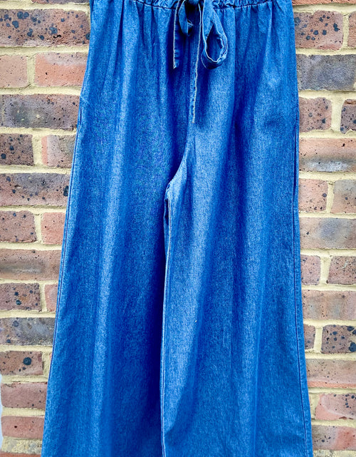 Load image into Gallery viewer, Denim Wide Leg Trousers
