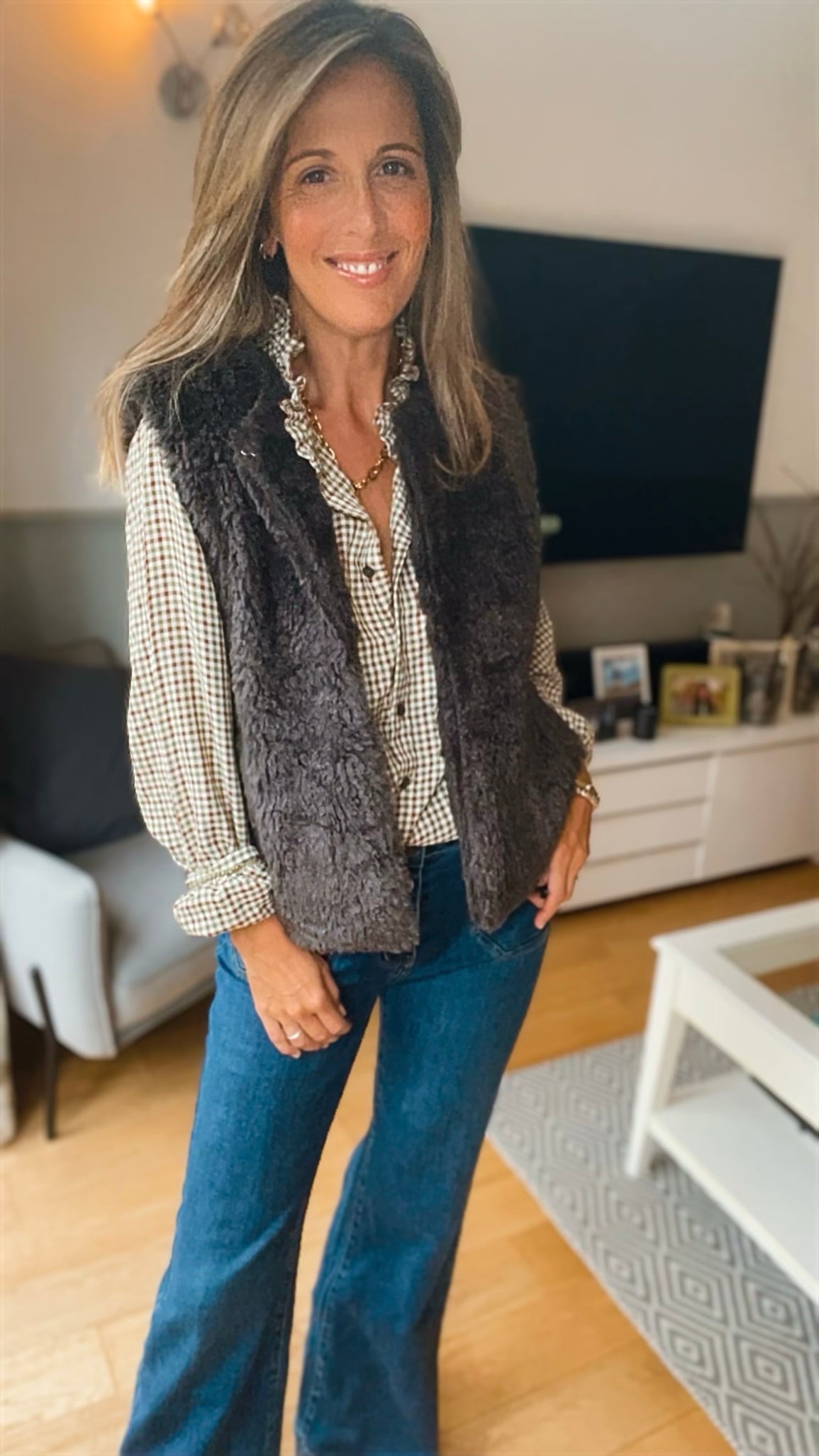 Faux Fur Gilet - mole