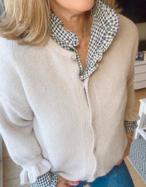Load image into Gallery viewer, Oatmeal Frill Cardi
