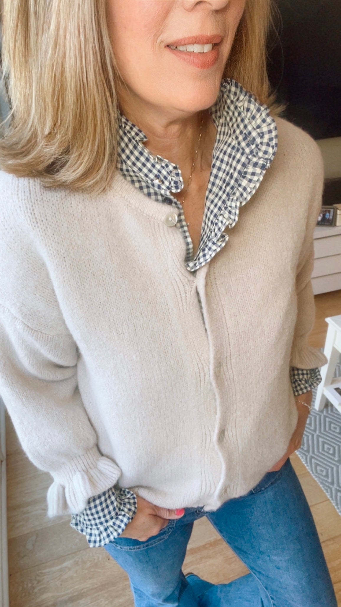 Oatmeal Frill Cardi