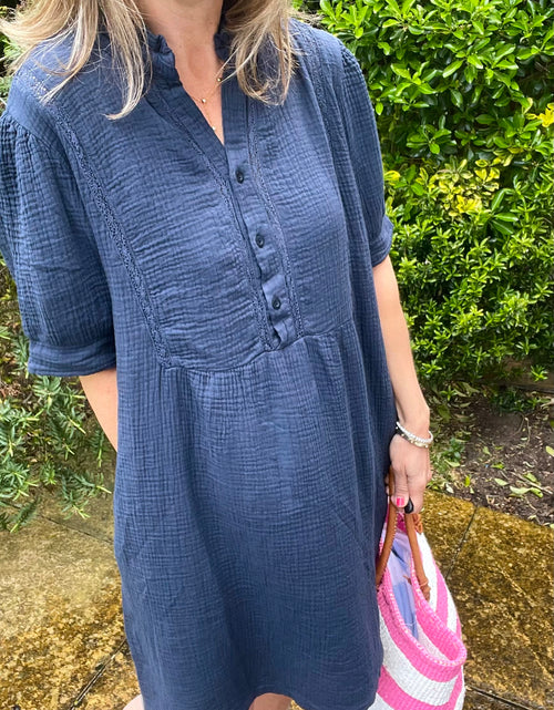 Load image into Gallery viewer, Waffle Dress - navy

