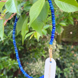 Mini Malaysia Blue Beaded Pearl Necklace