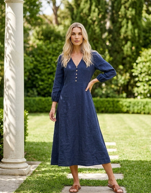 Load image into Gallery viewer, Evangeline Dress- navy
