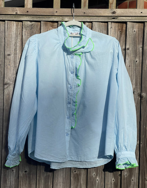 Load image into Gallery viewer, Gigi Blouse - neon green trim
